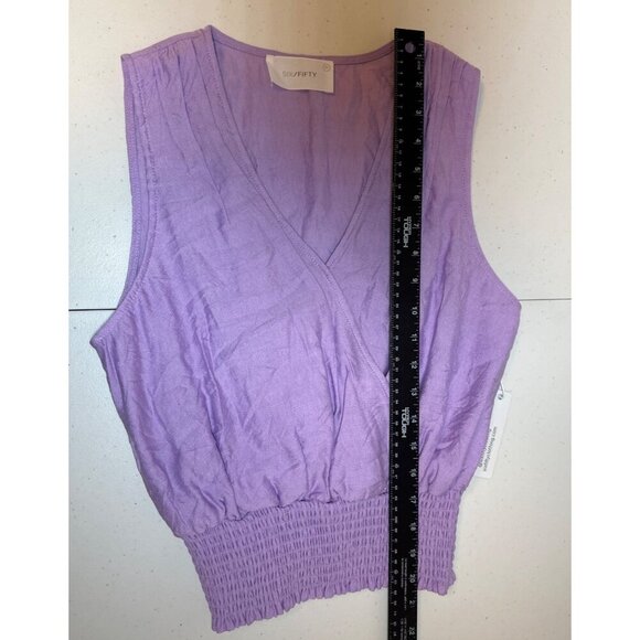 Six/Fifty The Summer Tank Top Surplice Neckline Lavender Size Medium - Picture 9 of 9